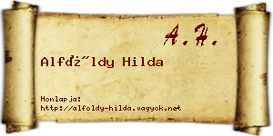 Alföldy Hilda névjegykártya